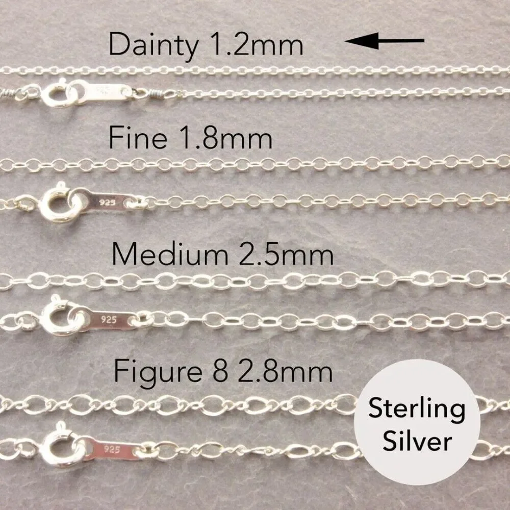 14” Sterling Silver Dainty Necklace (#6-28-1sd-sp) by Megu's Attic